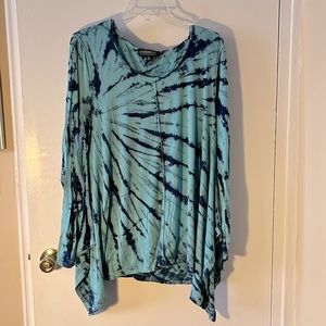 Flattering skirted tie dye top